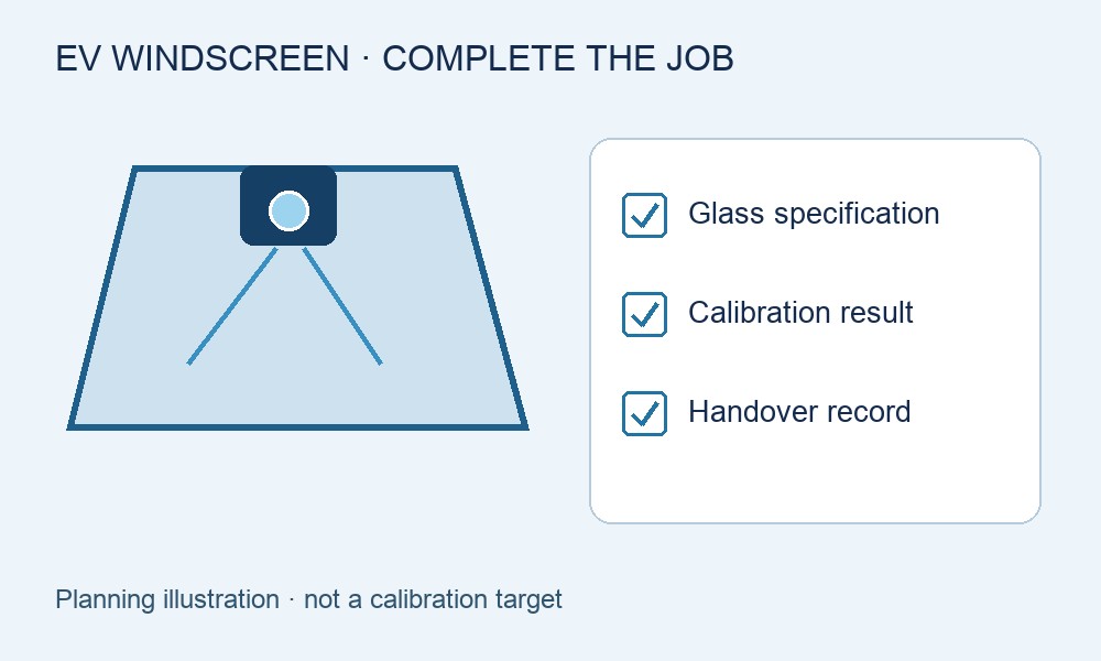 Replacing an EV windscreen? Confirm the camera calibration and cover